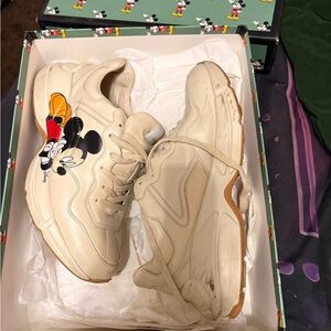 Gucci Cream Mickey Mouse Kids Sneakers